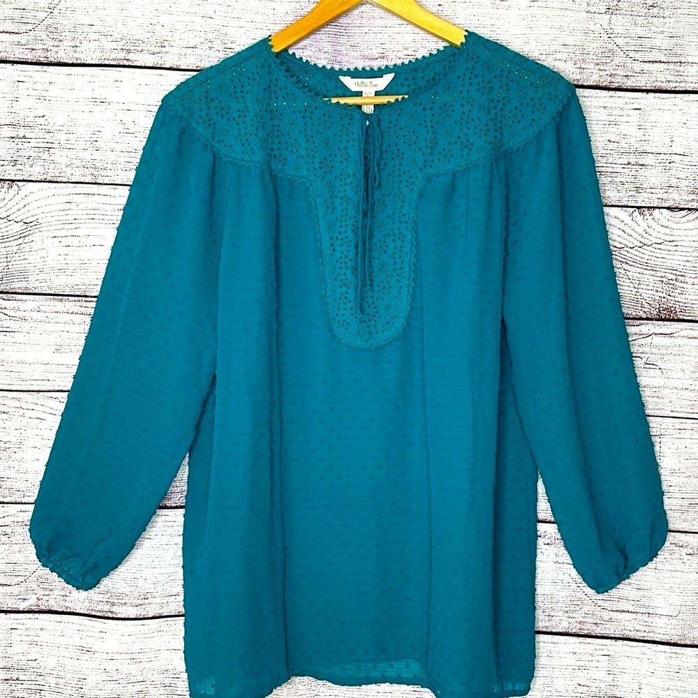 NWT Charisma Tunic Teal Green Size L